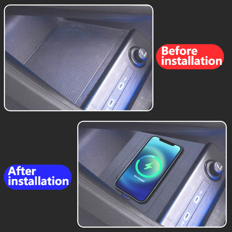 WXZOS Center Console Phone Wireless Fast Charging Pad for Audi Q5 e-tron 2022-2024