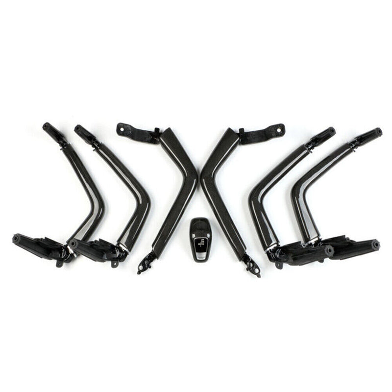 1SET Carbon Fiber Inner Door Handle Center Armrest for Porsche Cayenne 2018-2023