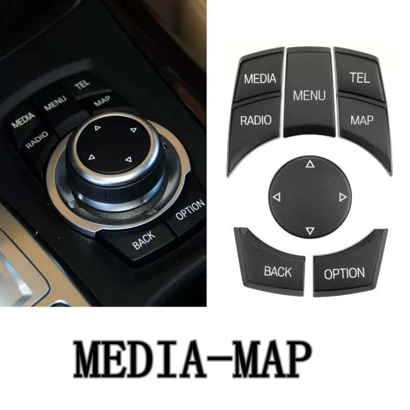 WXZOS Matte Black IDrive Multi-Media Switch Button Cover for BMW E84 X1 2013-2016