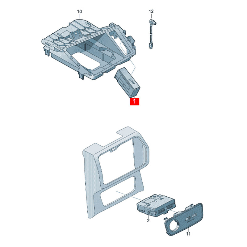 WXZOS 1PC Front Center Console Dual Type-C Port Socket Module for Audi Q3 2019-2024