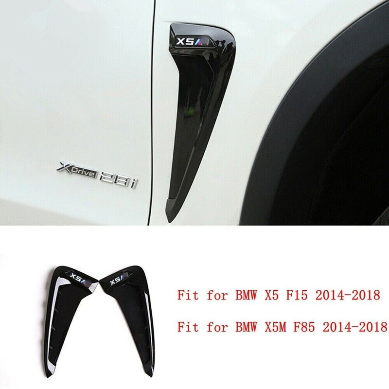 Side Marker Fender Air wing Vent Trim M Cover Chrome For 2014+ BMW F15-X5 X5 35I