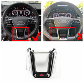 Round Steering Wheel Lower Trim U Shape Cover for Audi 2019-2021 A6 C8