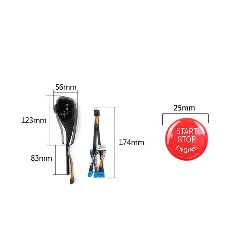 Carbon Fiber LED Shift Knob w/START STOP Cover for BMW 2004-2010 E81/87 1Series
