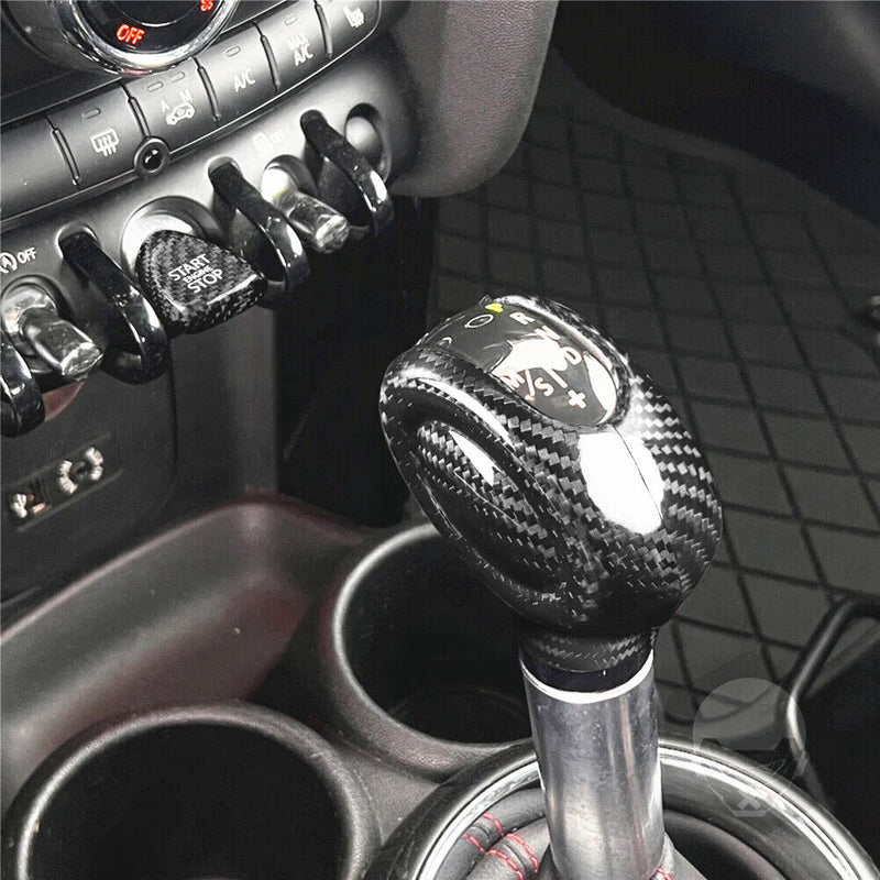 Carbon Fiber Gear Shift Knob Cover w/SST Trim Kit for Mini Cooper F60 2015-2021