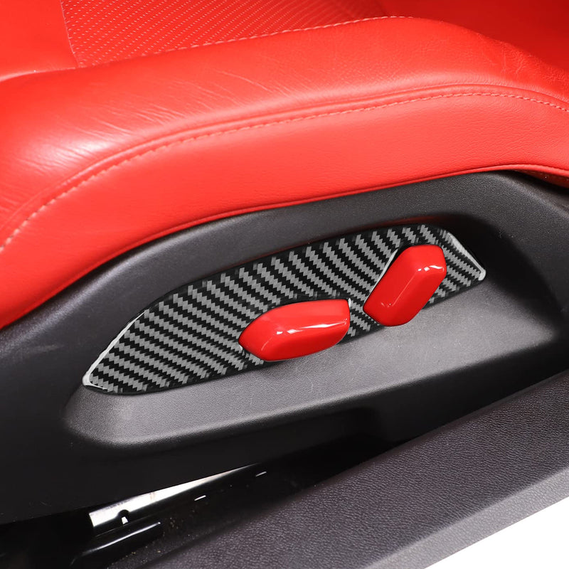 WXZOS Carbon Fiber Seat Adjustment Switch Trim for Chevrolet Corvette C8 2020-2024