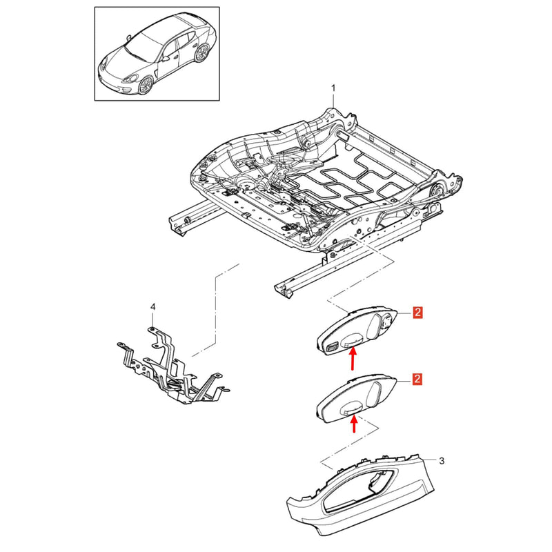 WXZOS Front Seat Adjustment Switch Button w/Clip for Porsche 2016-2023 718 Boxster 982