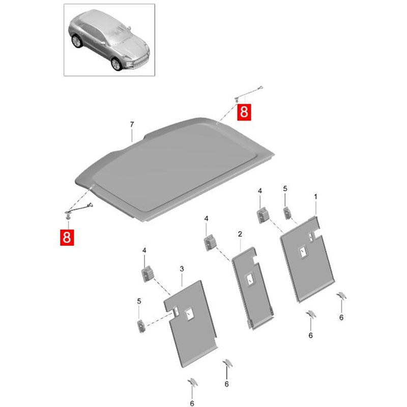 WXZOS Rear Luggage Compartment Holding Shelf Strap for Porsche Macan (95B) 2014-2022