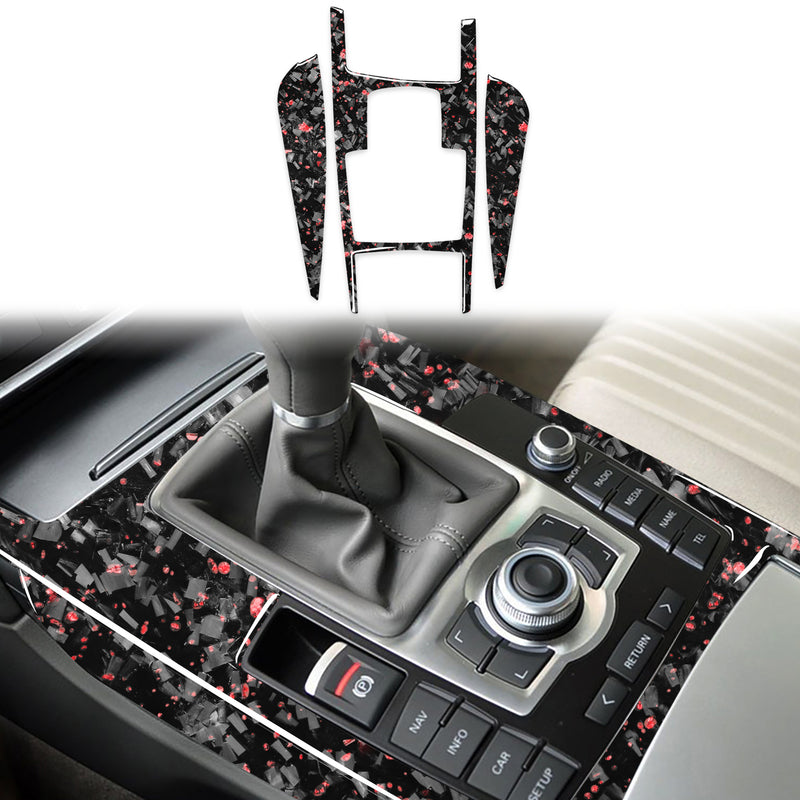 WXZOS Genuine Carbon Fiber Gear Shift Lever Panel Trim for Audi A6 C6 S6 RS6 2005-2011