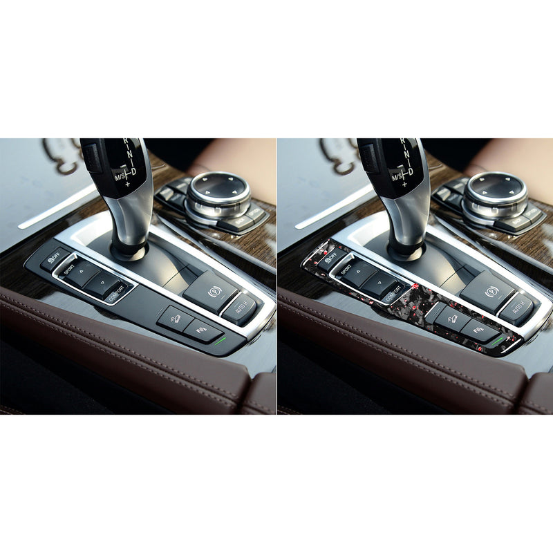 WXZOS Genuine Carbon Fiber Gear Shift Lever Panel Trim for BMW F10 5series 2011-2017