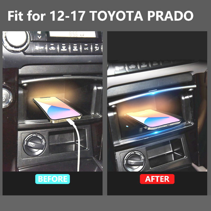 WXZOS Center Console Phone Wireless Fast Charging Pad for Toyota Prado 2012-2017