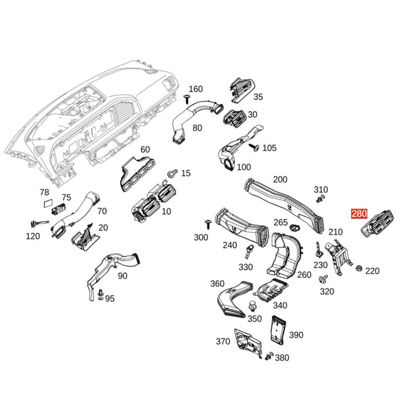 WXZOS Car Dashboard&Rear Air Vent Replacement for Mercedes-Benz W167 GLE-Class 2020-25