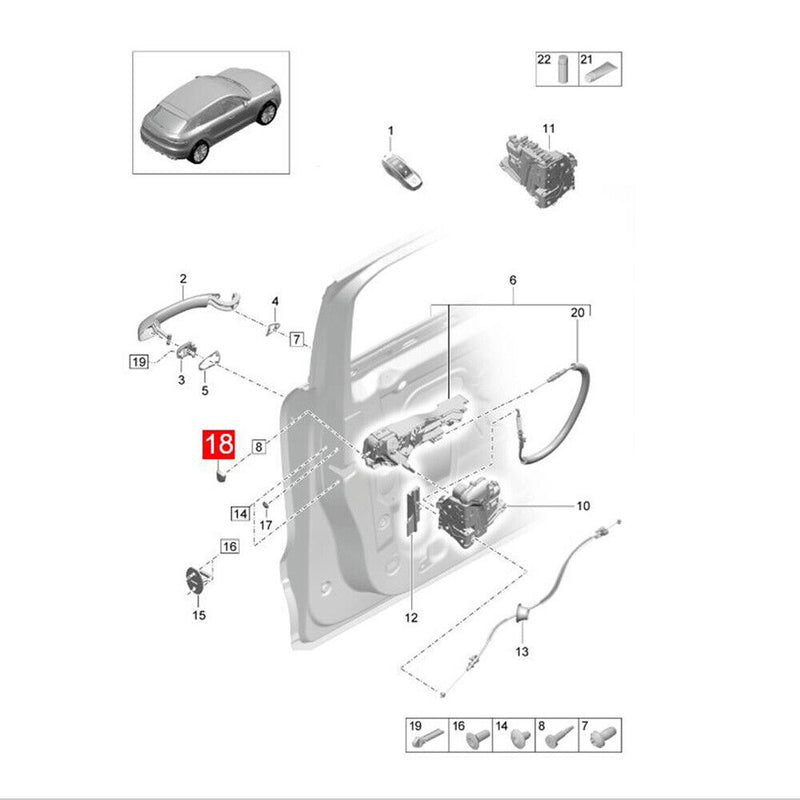 Sale Interior Handle Screw Cap 958531211009B9 for Porsche Macan 95B 2014-2018