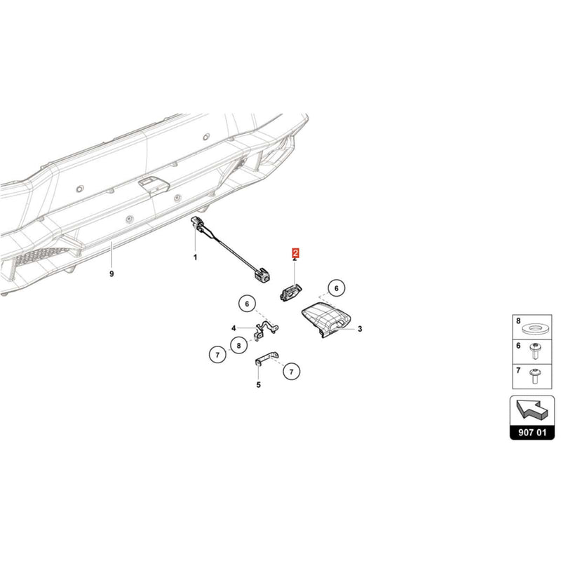WXZOS Car Reversing Camera Mounting Bracket  for Lamborghini Huracan LP580/610 2014-19