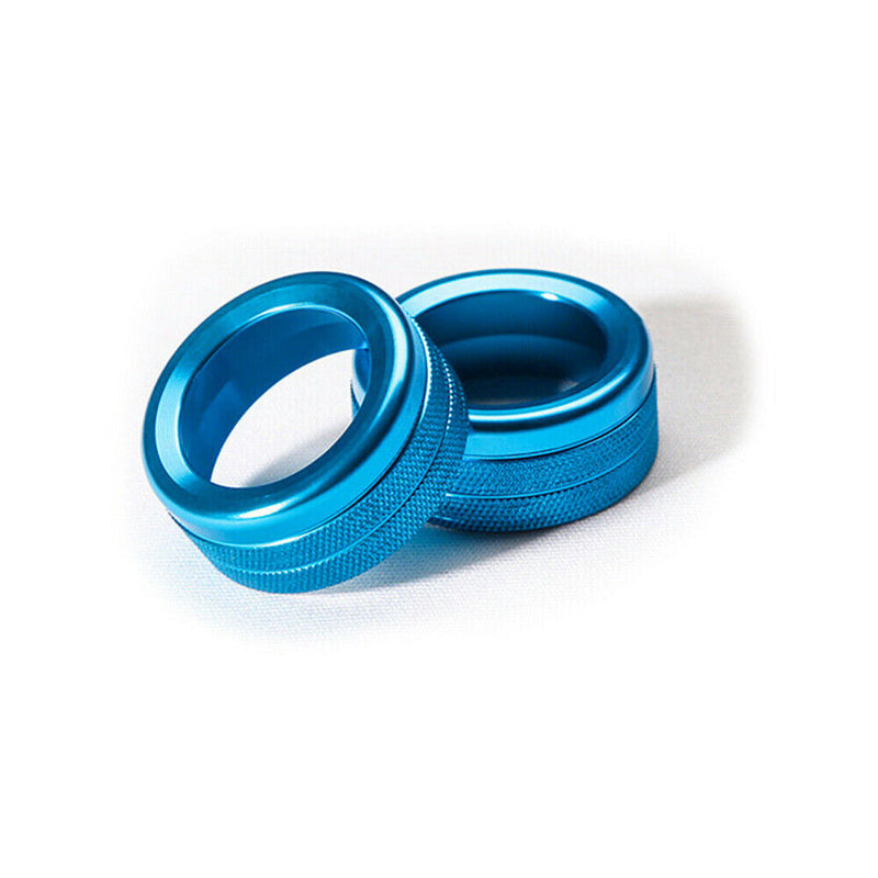 2pcs Blue Volume Radio Knob Covers For Porsche 911 Cayenne Macan 718