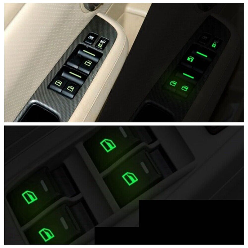 Car Door Interior Panel Console Button Switch Decal Luminous Stickers