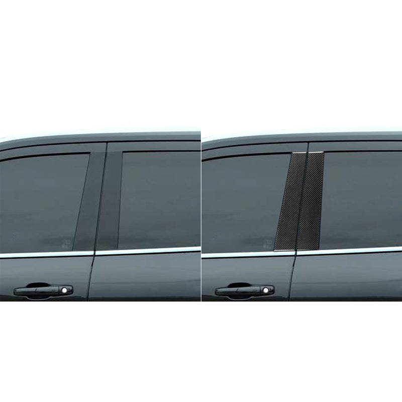 WXZOS Genuine Carbon Fiber  Exterior Door B-pillar Trim for Dodge Durango 2011-2019