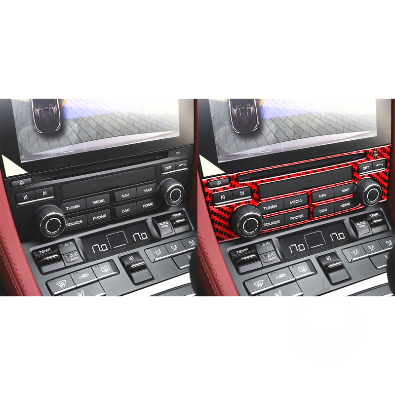 WXZOS Genuine Carbon Fiber Center Dashboard Panel Trim for Porsche 718 Boxster 2017-24