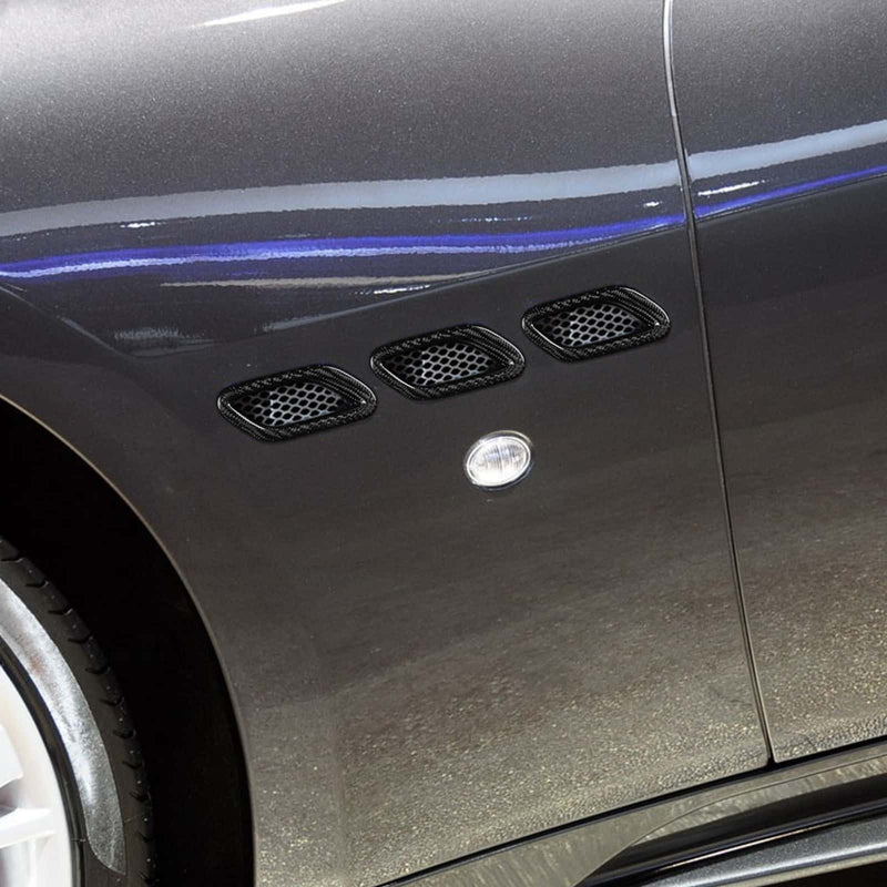 WXZOS Car  Carbon Fiber Side Fender Vent Trim for Maserati GranTurismo (M145) 2009-19