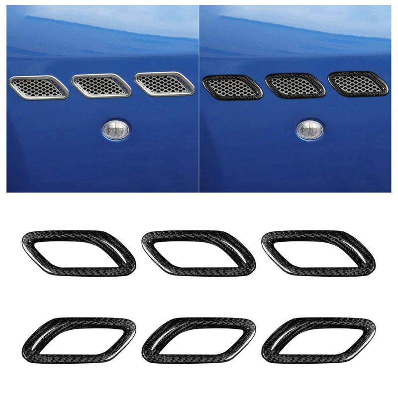 WXZOS Car  Carbon Fiber Side Fender Vent Trim for Maserati GranTurismo (M145) 2009-19