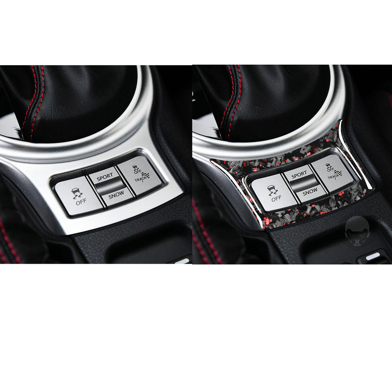 WXZOS Genuine Carbon Fiber Center Console Switch Panel Trim for Toyota 86 2017-2020