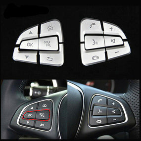 Silver Steering Wheel Button Cover Trim for MercedesBenz 2015+ C Class GLC