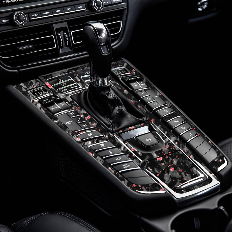 WXZOS Genuine Carbon Fiber Center Console Panel Trim for Porsche Macan (95B) 2014-2021