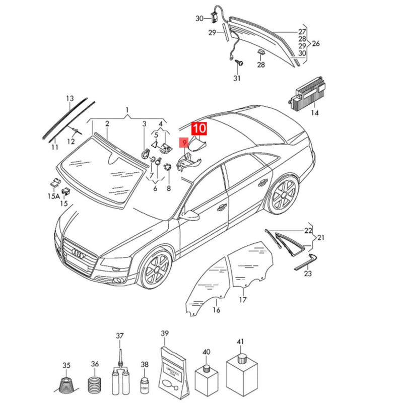 WXZOS Interior Rearview Mirror Base Cover Housing Replace for Audi A8 D4 S8 2011-2014