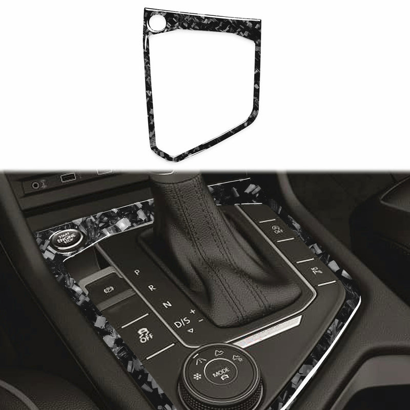 WXZOS Genuine Carbon Fiber Gear Shift Knob Lever Panel Trim for VW Tiguan 2017-2020