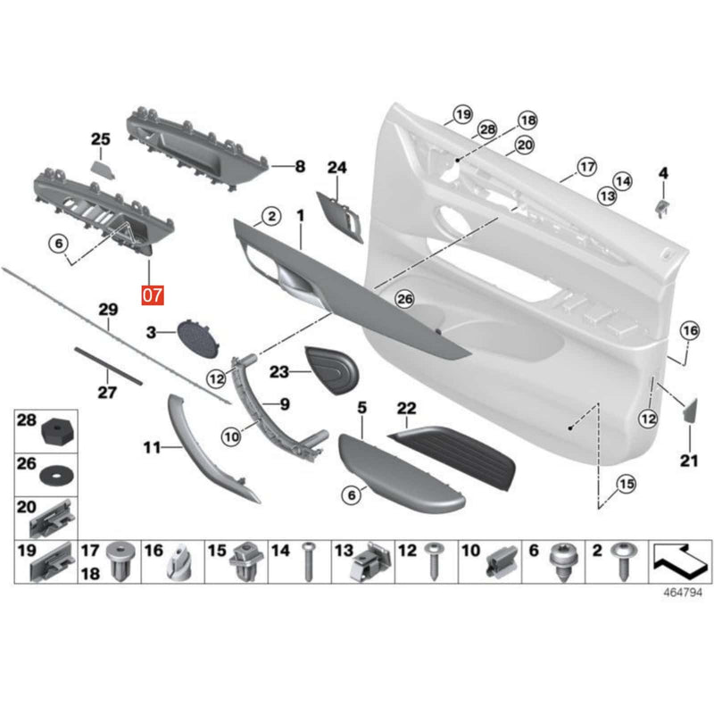 WXZOS L&R Master Power Window Switch Trim Strip for BMW G11 G12 7Series 2016-2021