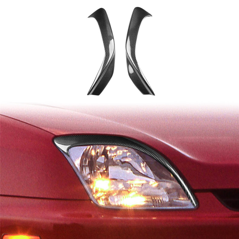 WXZOS Genuine Carbon Fiber Headlight Eyebrow Trim Cover for Honda Prelude 1997-2001