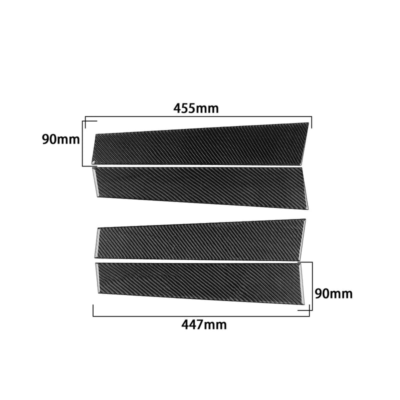 WXZOS Genuine Carbon Fiber  Exterior Door B-pillar Trim for Dodge Durango 2011-2019
