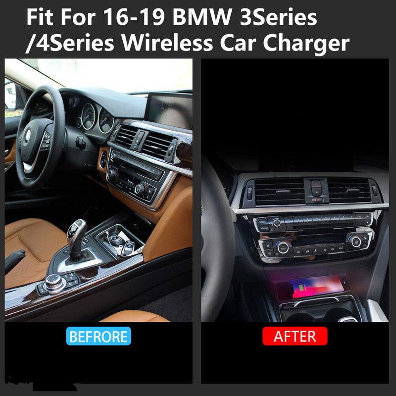 WXZOS Center Console Phone Wireless Fast Charging Pad for BMW F32 F33 F36 2016-2018