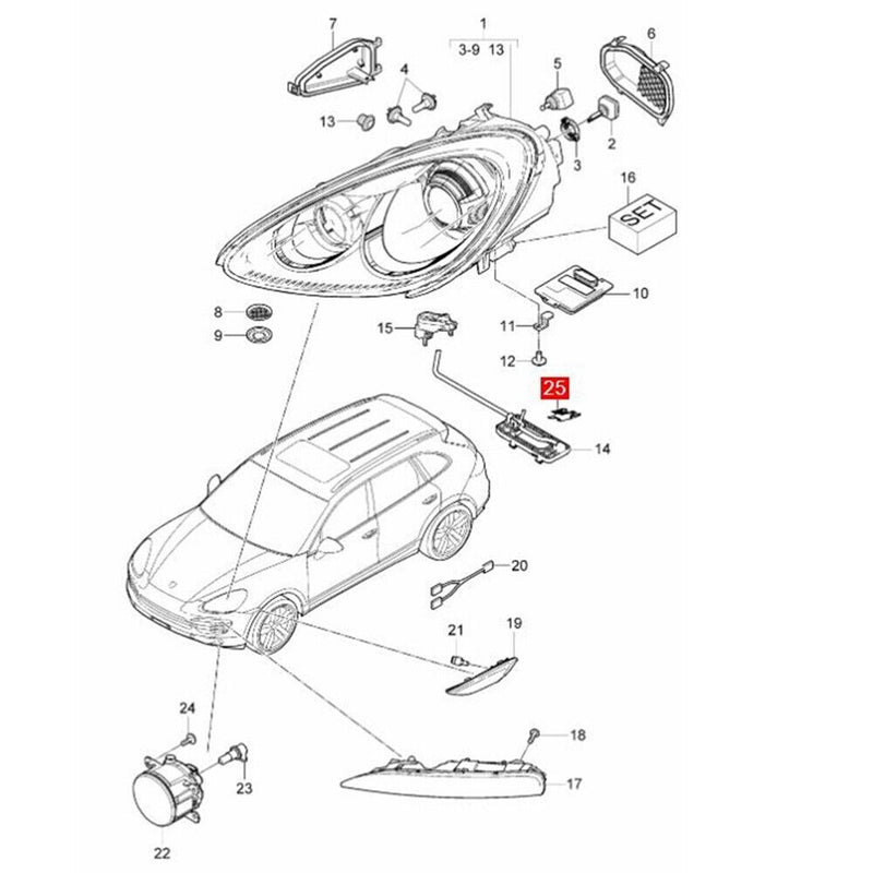 Headlight Housing Base Bracket Retaining Spring for Porsche Cayenne 2011-2014