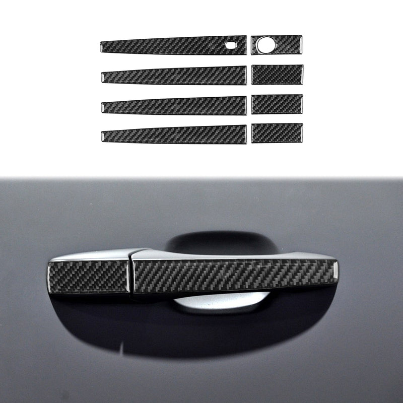 WXZOS Genuine Carbon Fiber RExterior Door Handle Trim for Dodge Durango 2011-2019