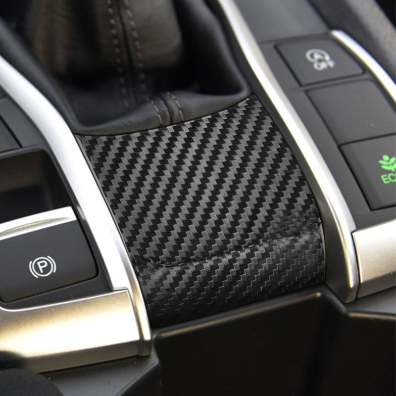 Car Genuine Carbon Fiber Gear Shift Knob Panel Trim for Honda Civic (MT) 2016-20