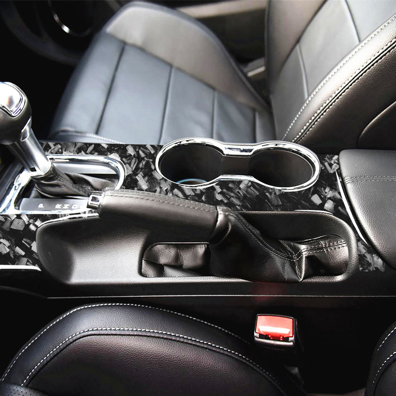 WXZOS Genuine Carbon Fiber Center Console Panel Trim for Ford Mustang 2015-2020