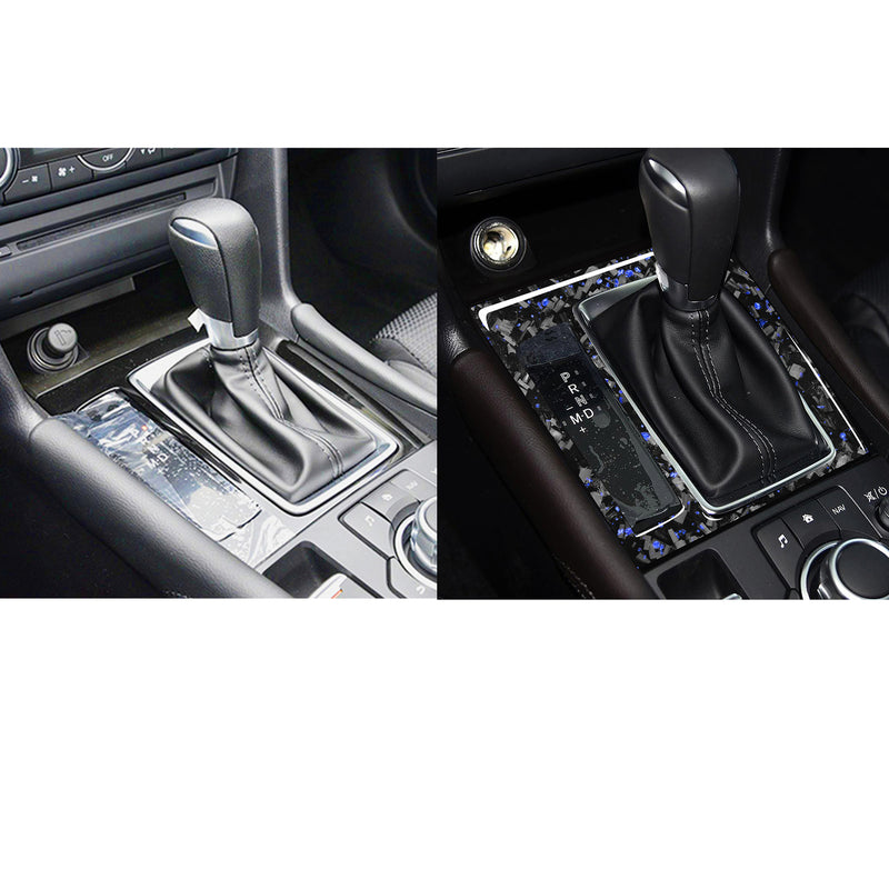 WXZOS Genuine Carbon Fiber Gear Shift Knob Lever Panel Trim for Mazda CX-4 2017-2018