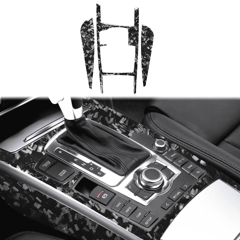 WXZOS Genuine Carbon Fiber Gear Shift Lever Panel Trim for Audi A6 C6 S6 RS6 2005-2011