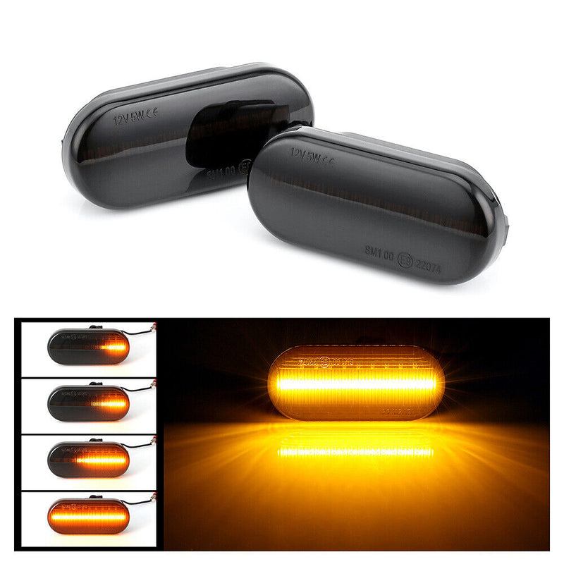 2Pcs Dynamic LED Side Marker Light Turn Signal Lamp For VW Bora Golf 3 4 Passat