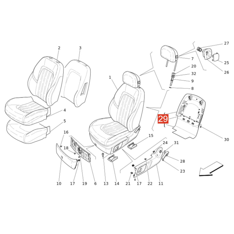 WXZOS Front Seat Back Organizer Cover for Maserati Quattroporte (M156) 2014-2017