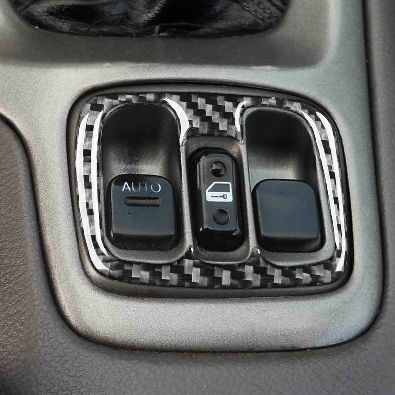 WXZOS Genuine Carbon Fiber Power Window Switch Panel Trim for Toyota Celica 2000-2005