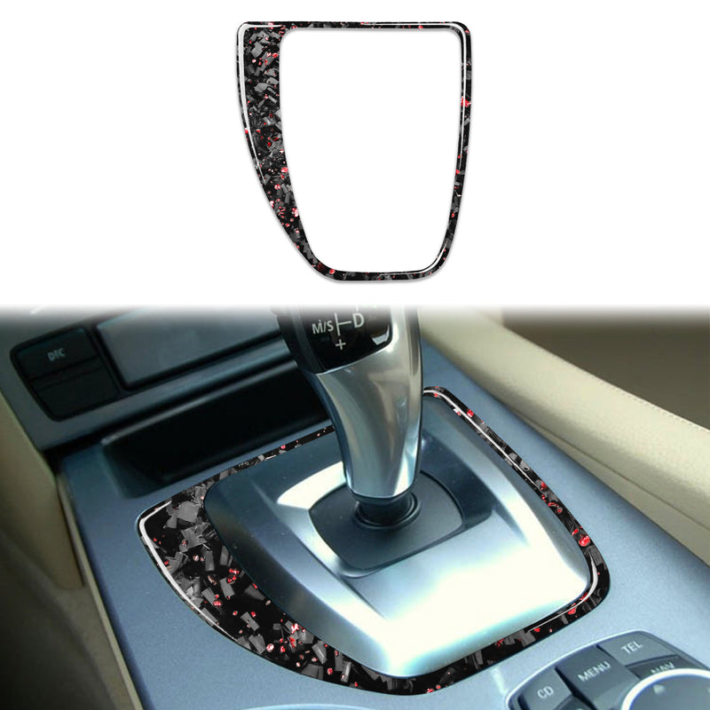WXZOS Genuine Carbon Fiber Gear Shift Lever Panel Trim for BMW E60 5series 2008-2010