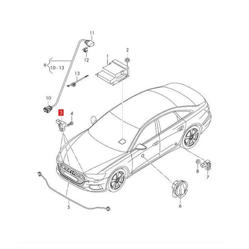 4N0959651D Front Crash Impact Sensor for Audi 2019-2024 A6 allroad A8 S8 RS6 RS7