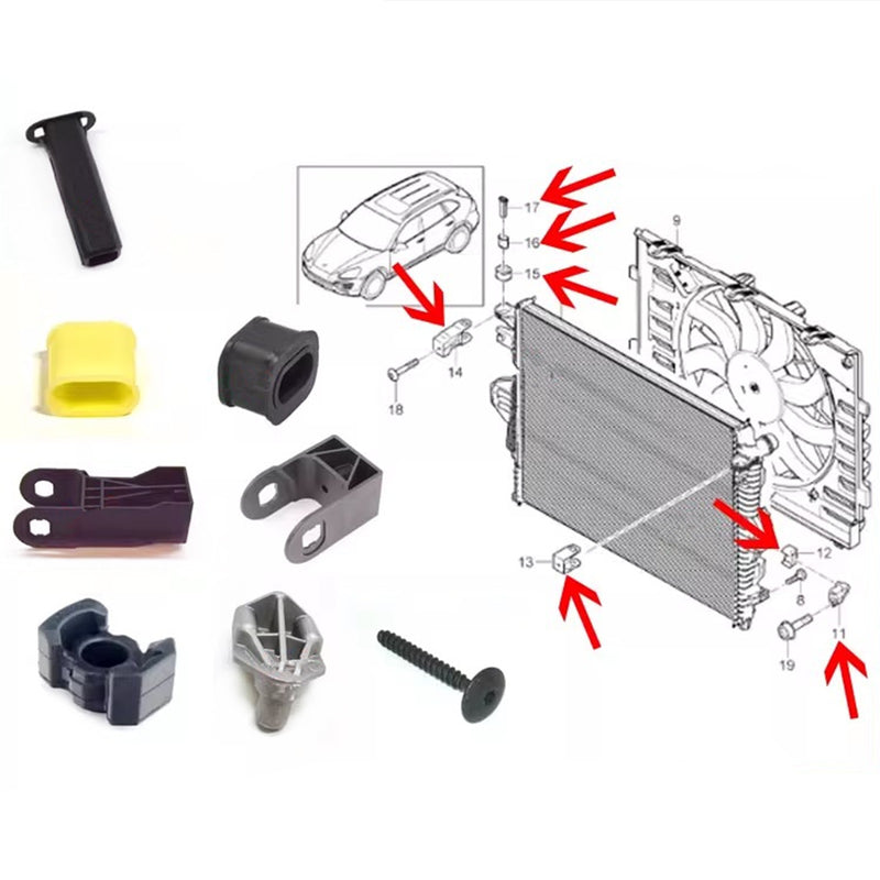 WXZOS Engine Water Cooling Radiator Support Repair for Porsche Cayenne (958) 2011-2017