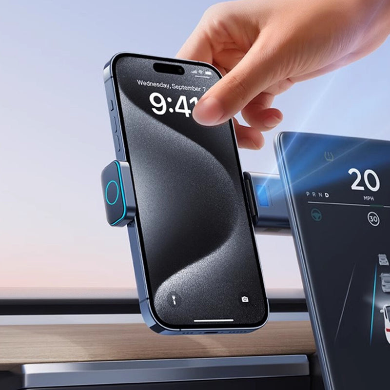 WXZOS Solar-Powered Auto-Extending Car Phone Mount Holder for Tesla Model 3 2020-2025