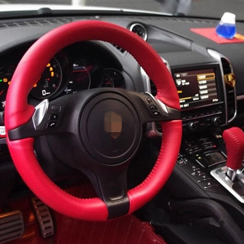 Authentic Leather Steering Wheel Protective Cover for Porsche Cayman 2009-2013
