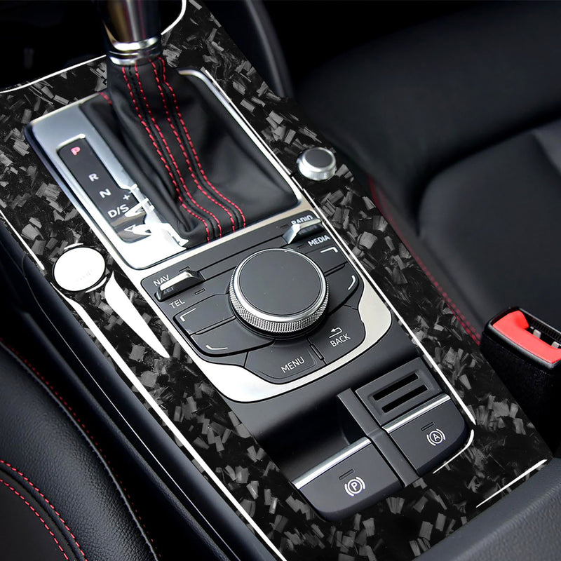 WXZOS Genuine Carbon Fiber Gear Shift Lever Panel Trim for Audi A3 S3 RS3 2014-2018