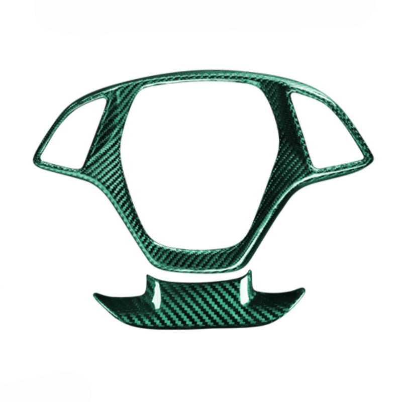 WXZOS 1SET Genuine Carbon Fiber Steering Wheel Trim for Chevrolet Corvette C7 2014-19