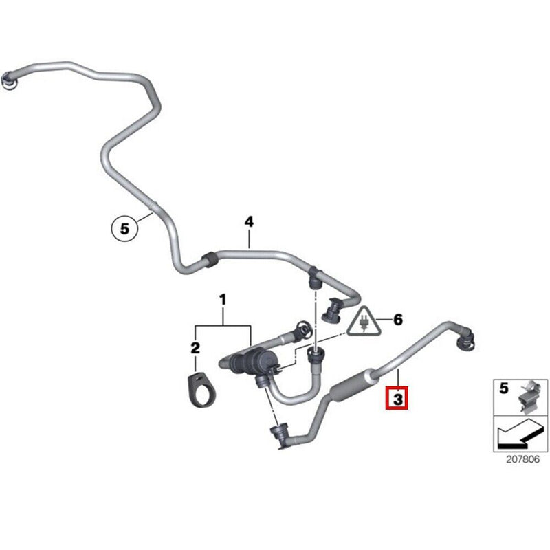N55B30A Engine Fuel Tank Vent Pipe Line for BMW 6 Series F12 F13 640i 2011-2014