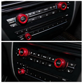 A/C Control Radio Volume Knob Ring Covers for BMW 2014-2015 X5 X6 F15 F16